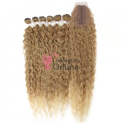 Extensii de par Afro Kinky Curly Hair Bundles cu Closure de 75 cm Ombre Saten-Blond Cod 50096218